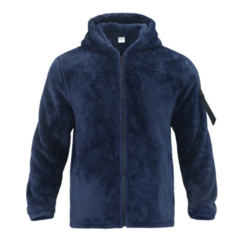 Veste Homme Automne Hiver Polaire Double Face Chaude Capuche Loose Casual Coupe-Vent – Manteau Chaud Tendance Saison Froide | Mode Homme Premium