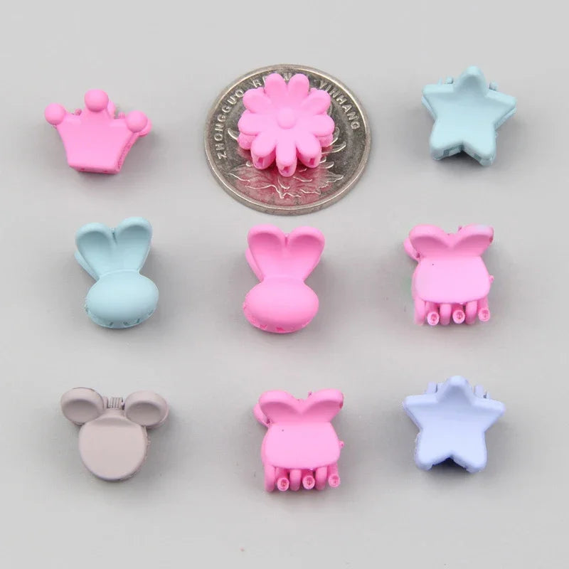 Lot 30 Mini Pinces à Cheveux Fille – Barrettes Colorées Cartoon Lapin Fleur Étoile Couronne Bébé Enfant