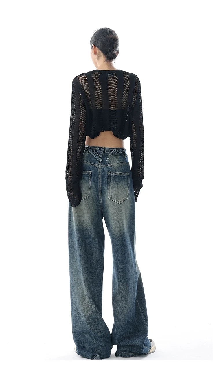 Jean Baggy Femme Taille Haute Boutons Vintage Style Américain Slim Casual Automne – Duomofu | Jean Chic Décontracté Mode