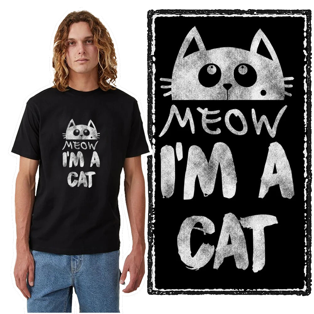 T-Shirt Homme 100% Coton Imprimé Chat Cool Loose Été Manches Courtes Col Rond Casual Tendance – Tee Graphique Félin Streetwear | Mode Homme Premium