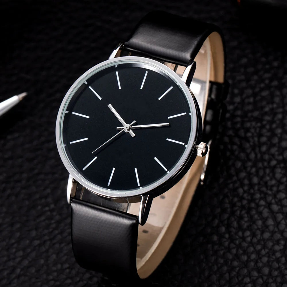Unisex Quarzuhr Analog Rundes Zifferblatt Lederarmband – Luxus Fashion Casual Herren & Damen
