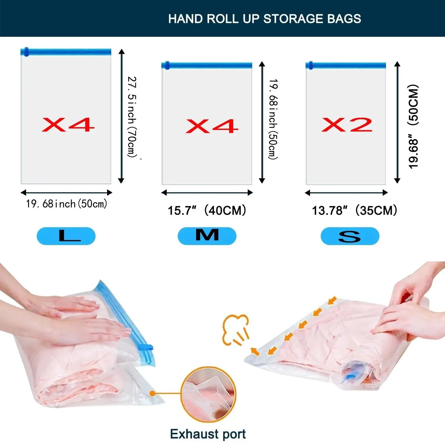 Sacs de Rangement Compressibles Roll-Up – Organisateur Valise Voyage Croisière Maison