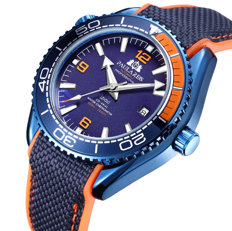 Herrenarmbanduhr Automatik Mechanisch Luxus – Gummiarmband Leuchtend Wasserdicht Kalender