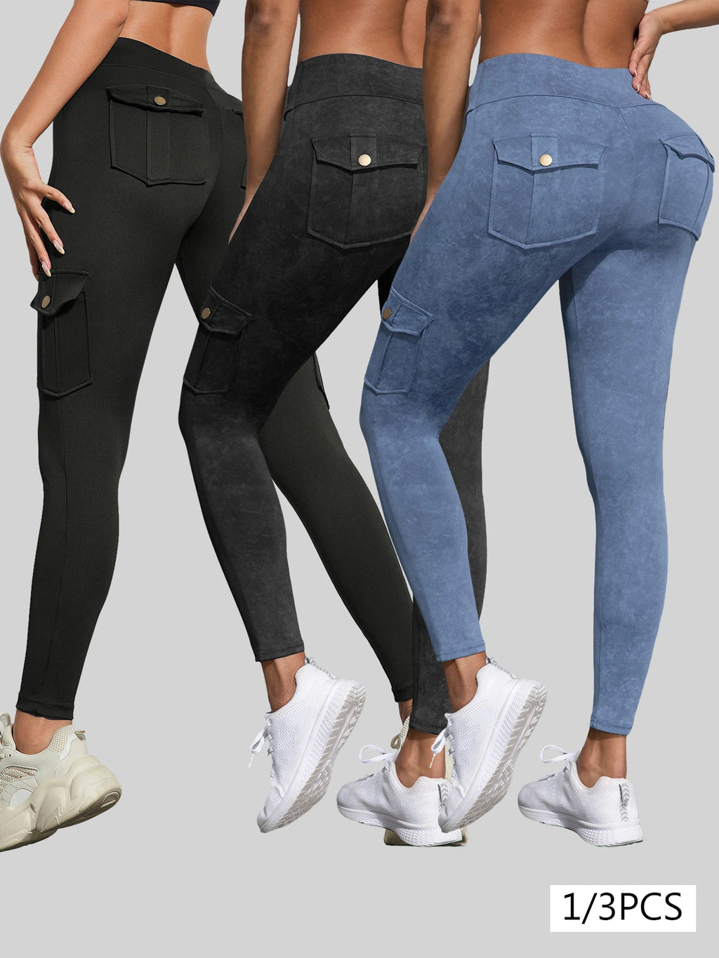 Leggings Gainants Avec Poches Femme - Effet Push-Up, Fitness & Streetwear | Lot 1 ou 3