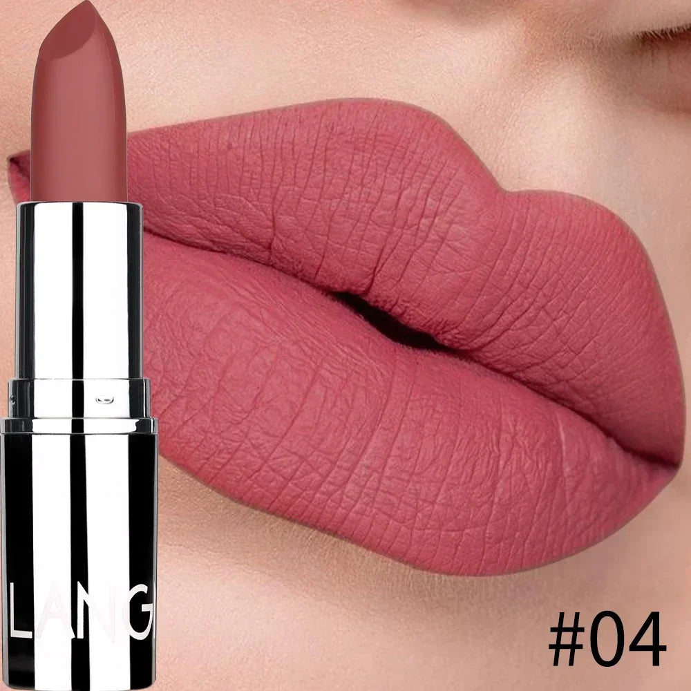 Rouge à Lèvres Mat Velours – 8 Couleurs Longue Tenue | Waterproof Nude