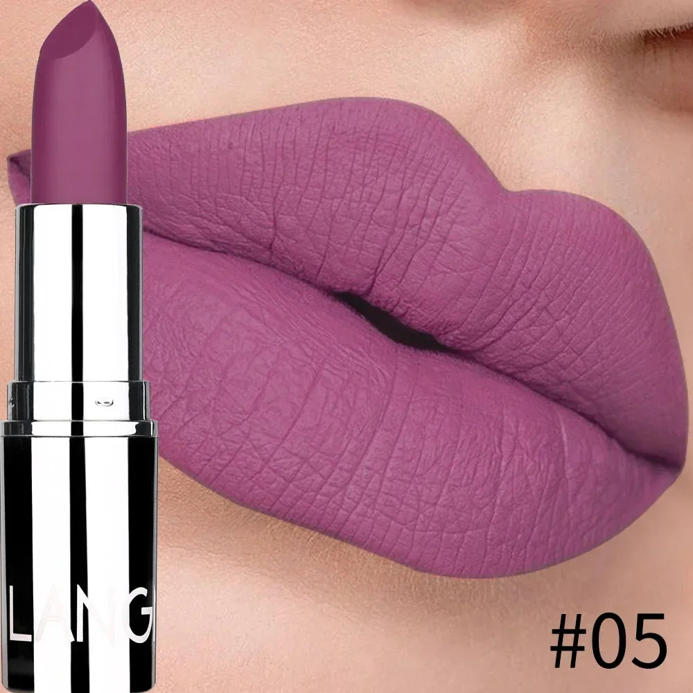 Rouge à Lèvres Mat Velours – 8 Couleurs Longue Tenue | Waterproof Nude