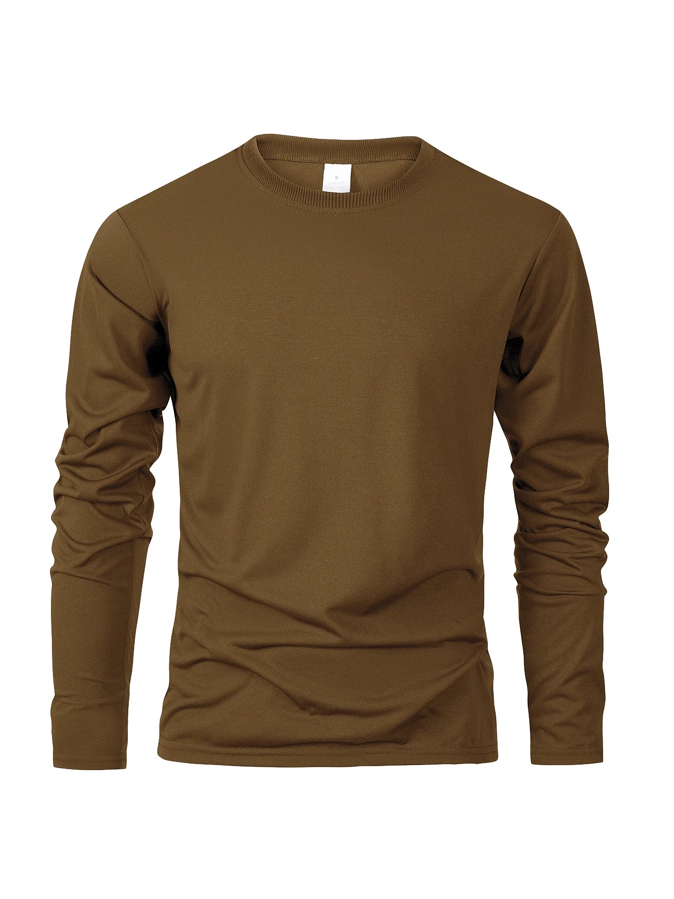 T-Shirt Manches Longues Homme Couleur Unie Coton – Col Rond Unisexe | Casual, Fitness & Running | Confort & Style Intemporel