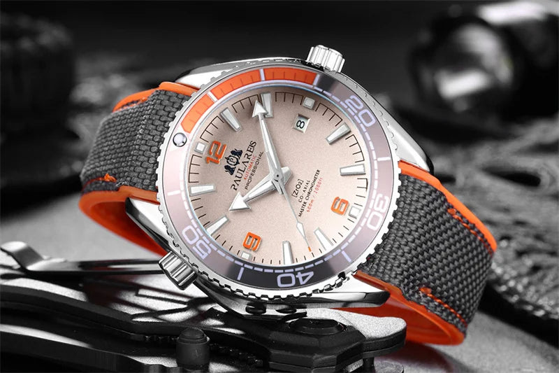 Herrenarmbanduhr Automatik Mechanisch Luxus – Gummiarmband Leuchtend Wasserdicht Kalender