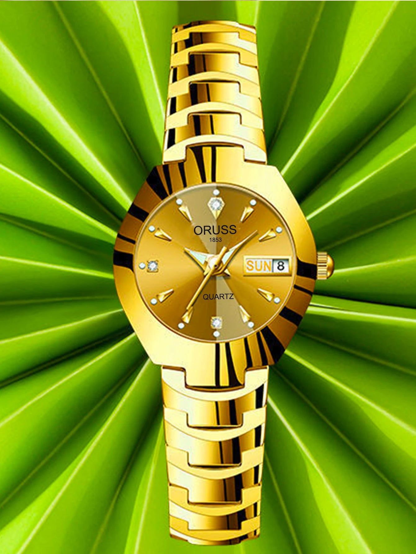 ORUSS Damen Armbanduhr Business Casual Luxus Edelstahl Quarz Datum Tag Wasserdicht 30M – Elegant Fashion