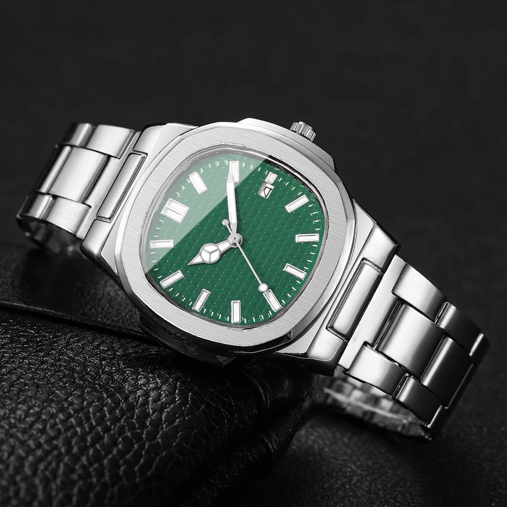Lot 2 ou 4 Montres Homme Business Quartz Carré Calendrier – Set Fashion Casual Sans Boîte