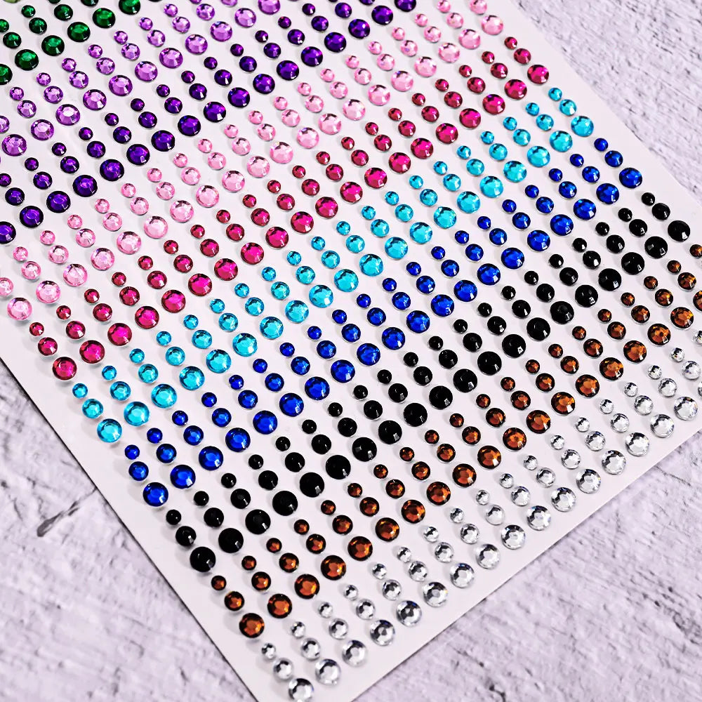 900 Strass Perle Visage 3/4/5mm – Stickers Autoadhésifs Waterproof | Bijoux Maquillage Mariage & Fête