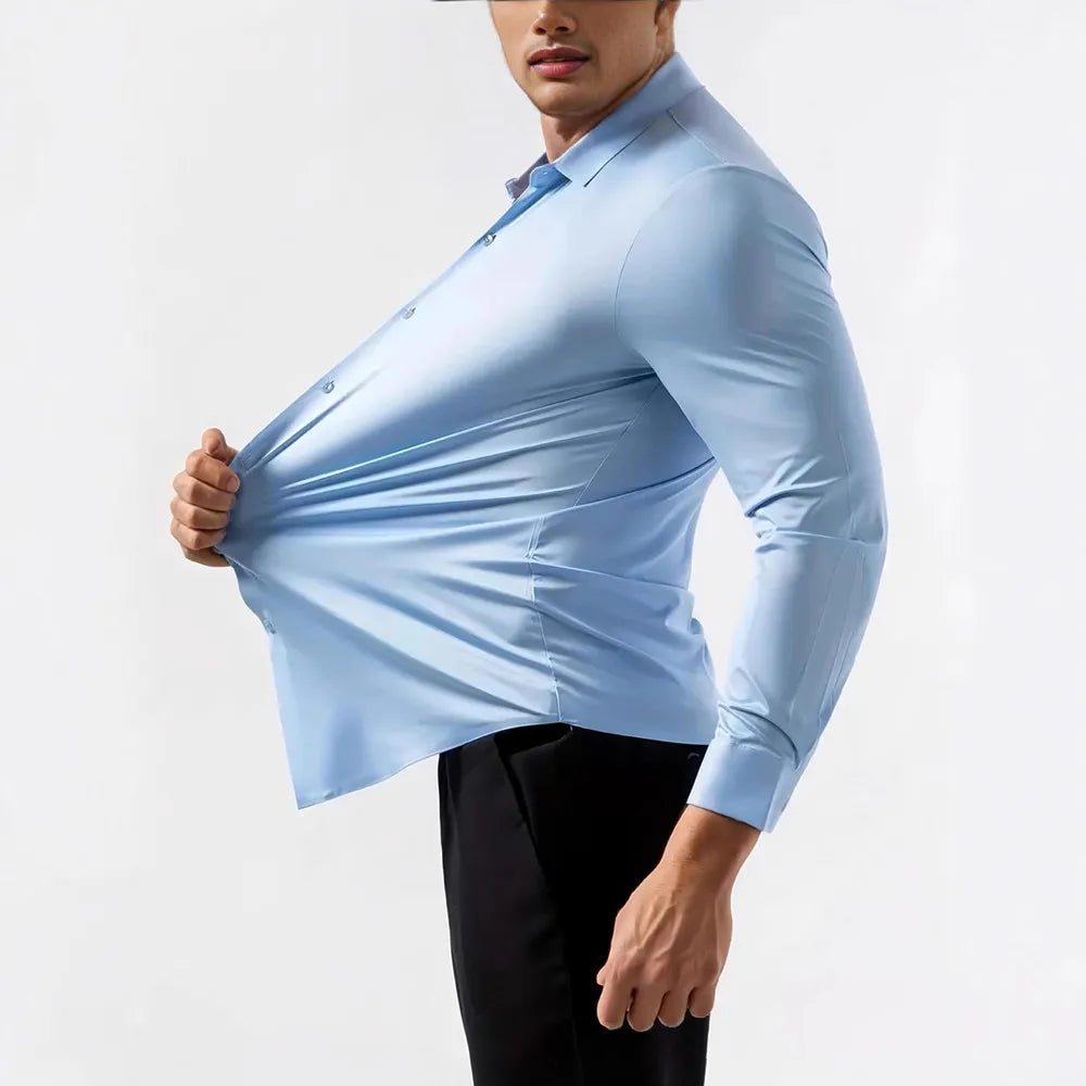 Chemise Habillée Homme Ultra-Stretch Manches Longues Anti-Froissé Douce Blanche Business Formel Élégante Confortable Intemporelle – Chemise Business Premium Ultra-Stretch Anti-Froissé Manches Longues Blanche | Mode Homme Business Formel Premium