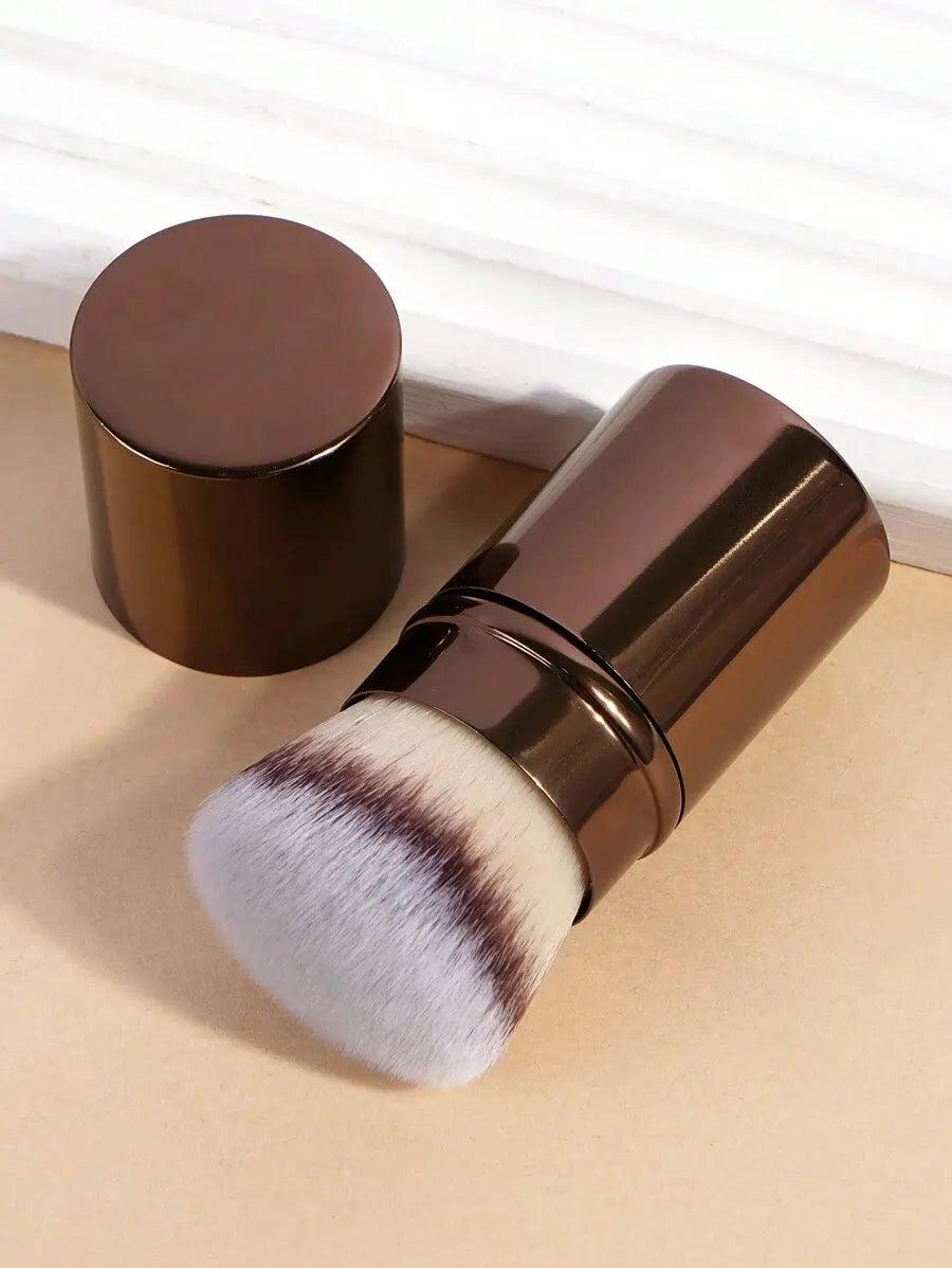 Pinceau Rétractable Professionnel Visage – Blush, Fond de Teint & Poudre Libre | Poils Synthétiques Ultra-Doux
