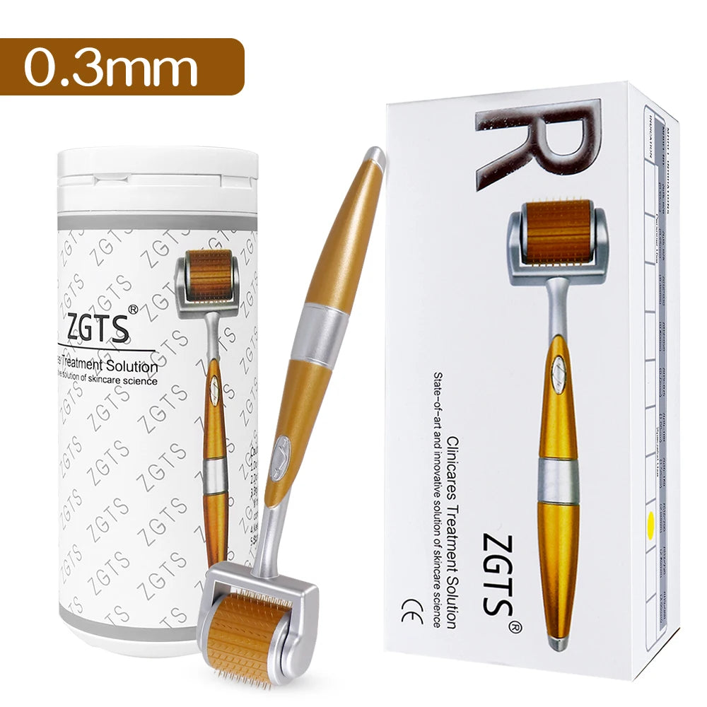 Derma Roller Professionnel 540 Aiguilles – Croissance Cheveux & Barbe, Soin Visage & Corps | 0.2mm 0.25mm 0.3mm