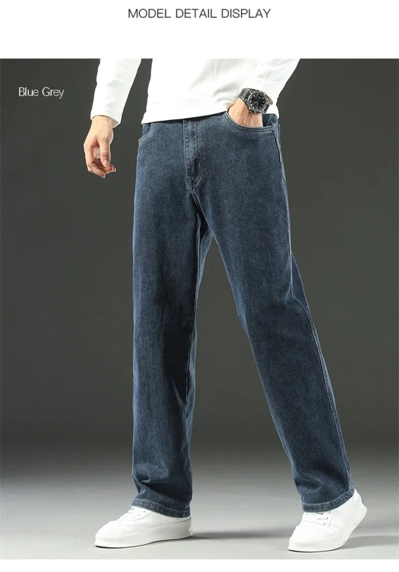 Herren Loose Straight Weites Bein Business Casual Bequem Vielseitig Frühling Herbst Elegant Zeitlos Fashion – Premium Wide Leg Business Casual Straight Jeans | Herren Denim Business Premium Mode