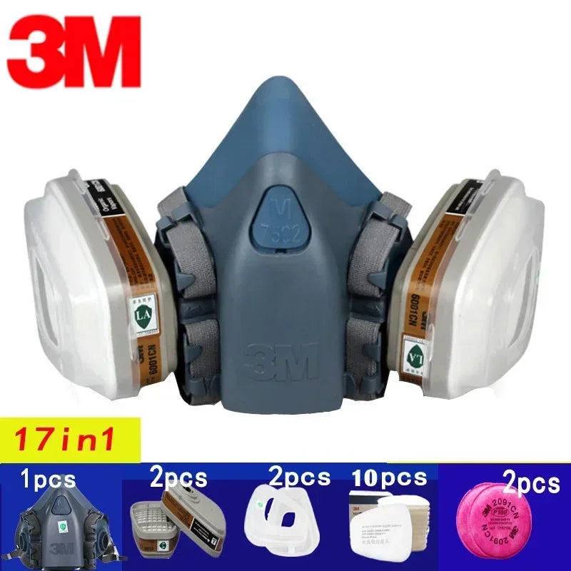 Demi-Masque Respiratoire 3M 7502 – Anti-Gaz, Poussières & Vapeurs Chimiques | Peinture, Industrie & Bricolage | Filtres 501/5N11/6001CN