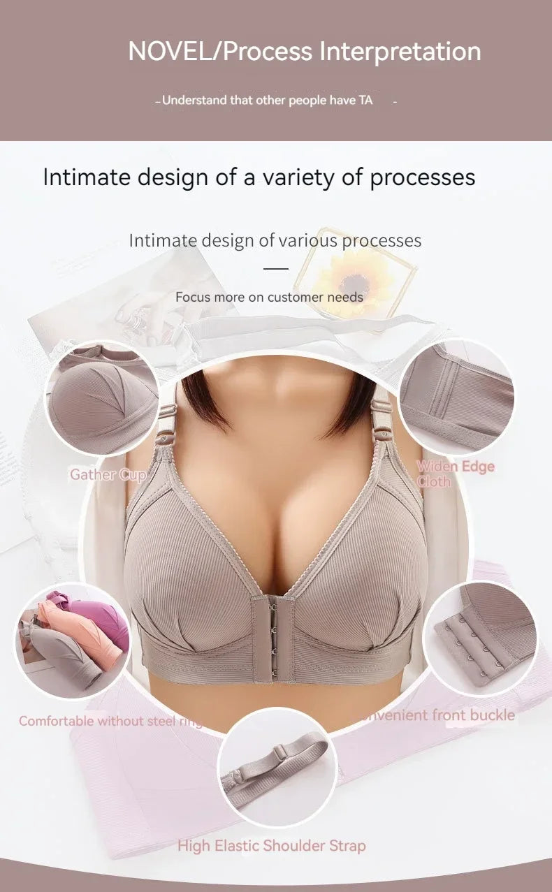 Soutien-Gorge Allaitement Boutons Frontaux Sans Armature – Brassière Maternité Confortable Invisible Femme Enceinte