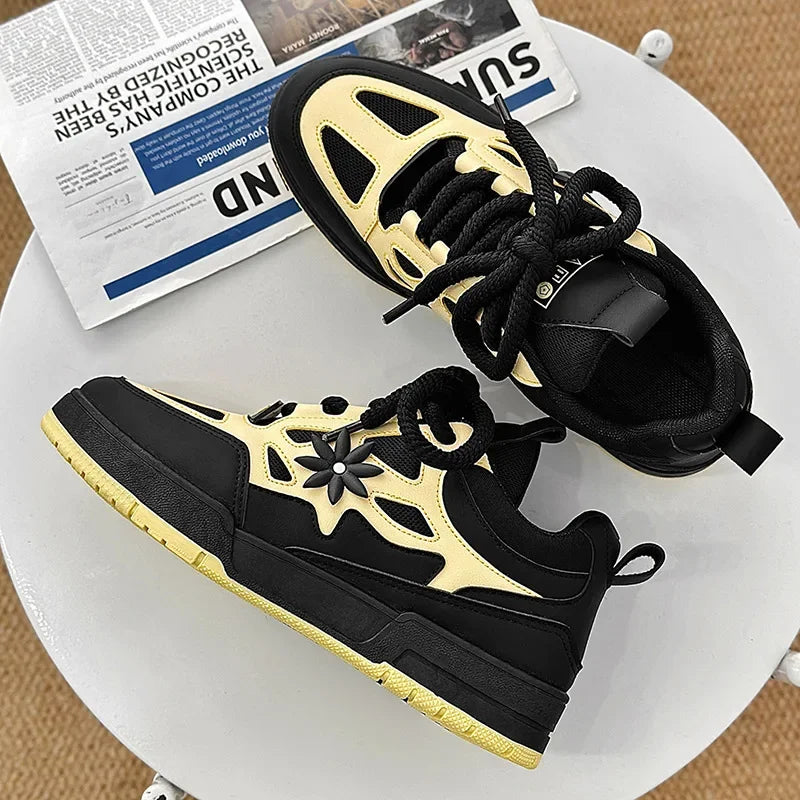 Sneakers Plateforme Vulcanisées Homme – Semelle Épaisse Respirantes Résistantes Sport Casual