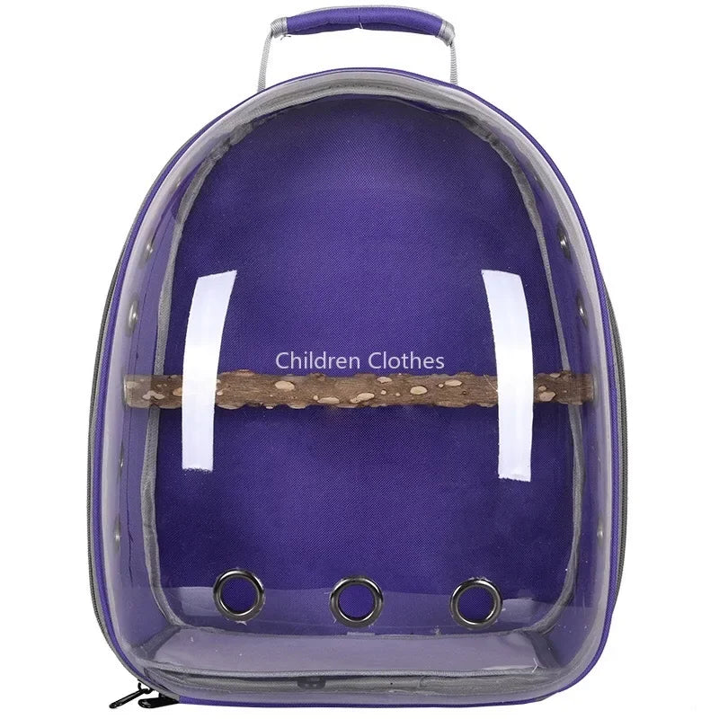 Sac Transport Perroquet & Oiseaux Backpack Acrylique – Perchoir, Mangeoire, Cage Portable | Perruche, Cocatièl & Lapin