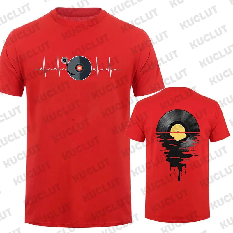T-Shirt Unisexe Amoureux de Musique DJ Vinyle Phonographe Imprimé Drôle Cadeau Musique Homme Femme – Tee Graphique Tendance | Mode Unisexe Musique