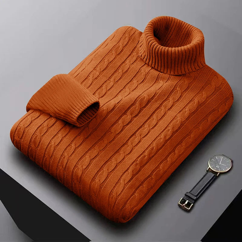 Herren Rollkragenpullover Hochwertig Gestrickt Einfarbig Warm Lässig Wolle Pullover Outdoor Winter Bequem Trendig – Premium Stehkragen Pullover Alle Jahreszeiten | Herrenmode Winter Premium