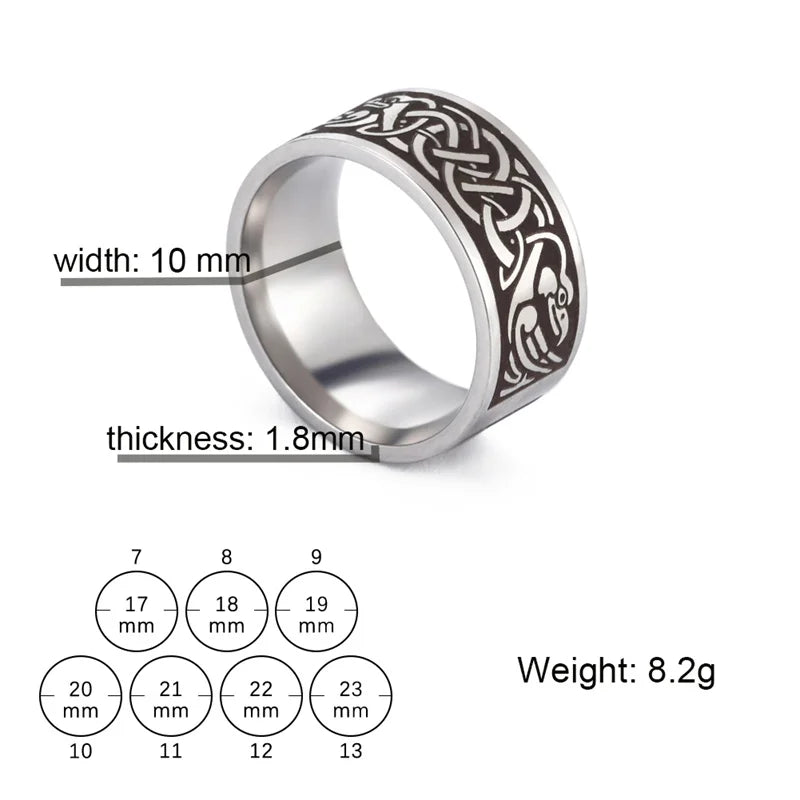 Bague Punk Acier Inoxydable Arbre de Vie Viking – Bague Couple Goth & Nordique | Bijou Homme & Femme | Cadeau Anniversaire & Fête Tendance