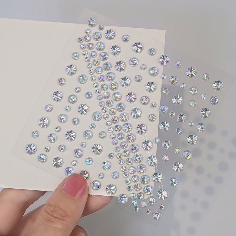 Stickers Strass Visage – Tatouages Temporaires Glitter Diamant | Fête & Maquillage