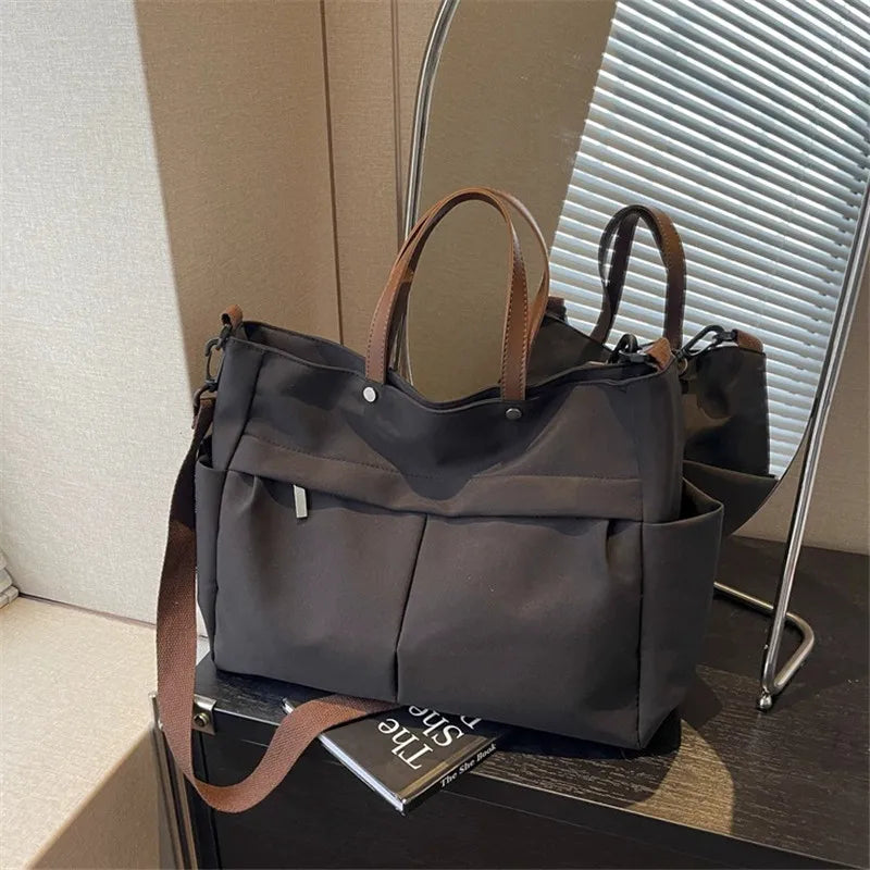 Grand Sac Cabas Nylon Femme – Tote Bag Stylish Bandoulière & Épaule | Voyage, Business, Fitness & Shopping | Léger & Résistant