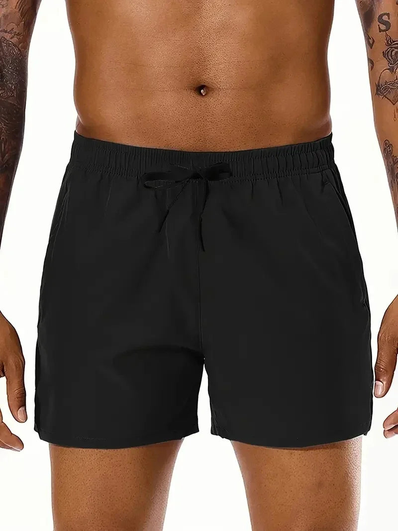 Kurze Herren-Strandshorts Sommer Einfarbig Elastischer Bund Doppeltaschen Fashion Freizeit Komfortabel Sport Cool Trendy – Premium Multifunktions-Shorts Sommer | Herren Premium Sommer Fashion