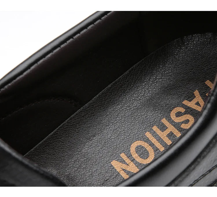 Mocassins Cuir Noir Homme Grande Taille – Chaussures Dress Designer Semelle Douce Printemps