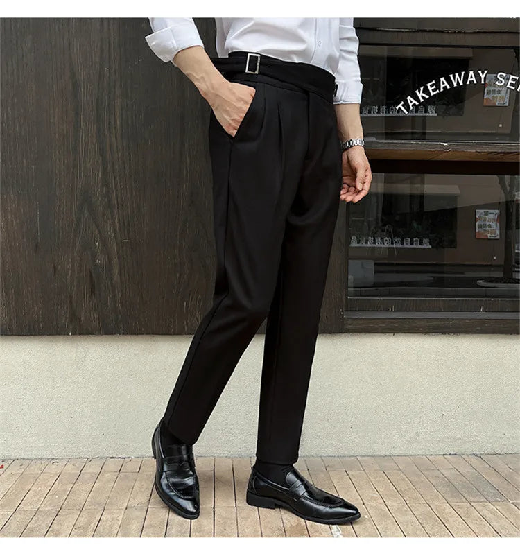 Anzughose Naples Gurkha Slim Fit 2025 – Chino High Waist Hochzeit Party Casual