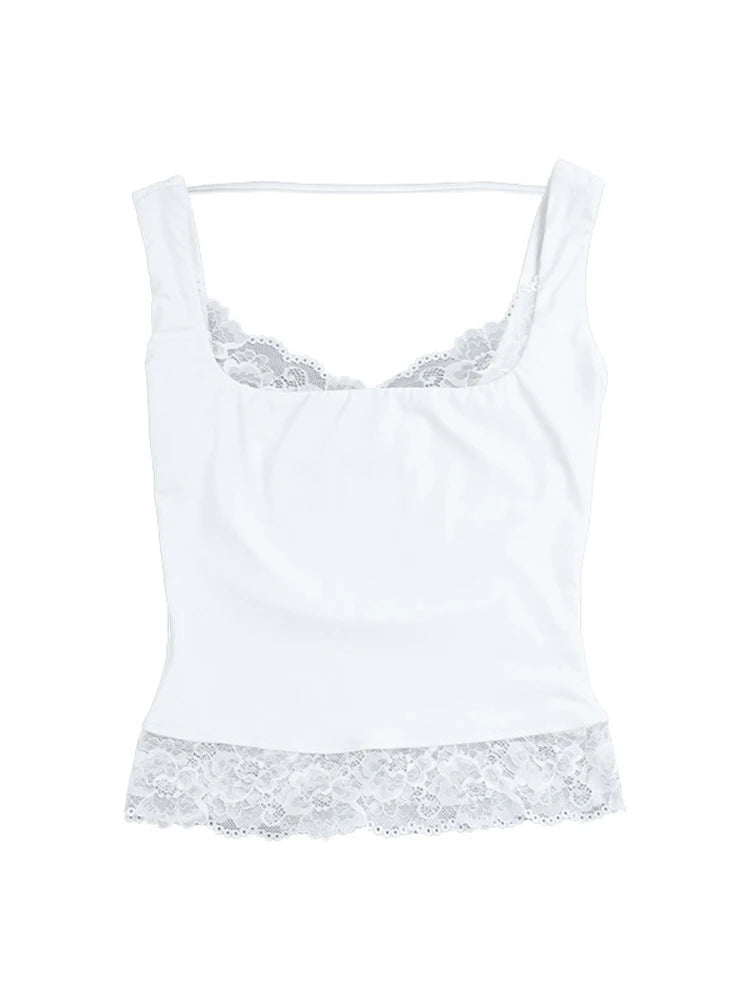 Top Élégant Satin Dentelle Patchwork Femme Manches Longues Bretelles – Chemise Ample Casual | Printemps 2026