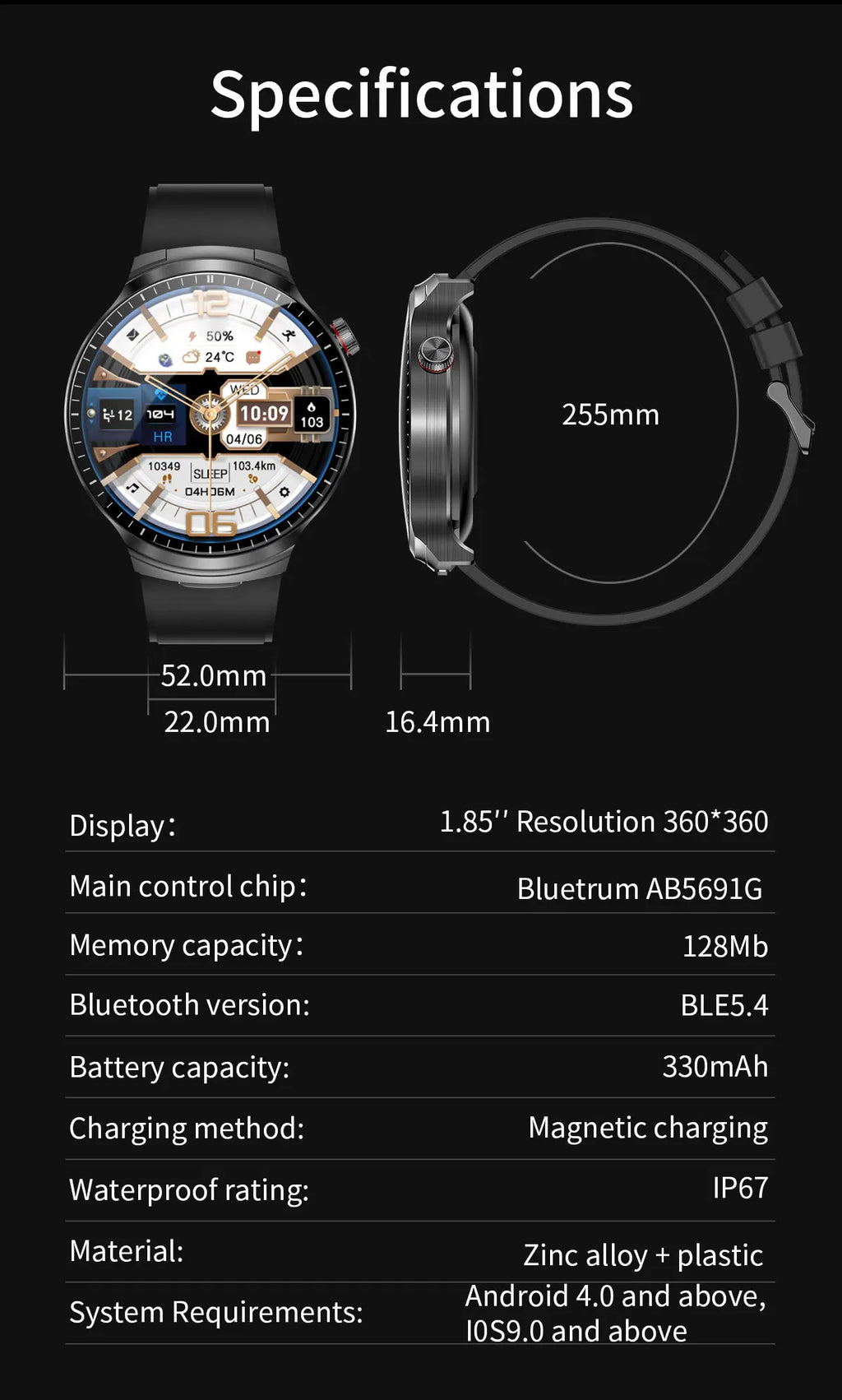 Smartwatch 2-en-1 + Écouteurs TWS Bluetooth – Écran HD 1.85" IP67 Étanche | 100+ Sports | Appels & Suivi Fitness