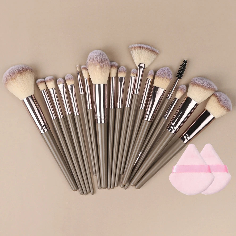 Set Pinceaux Maquillage Professionnel 1 à 20 Pcs – Blush, Highlighter, Fond de Teint & Fard | Ultra-Doux Femme