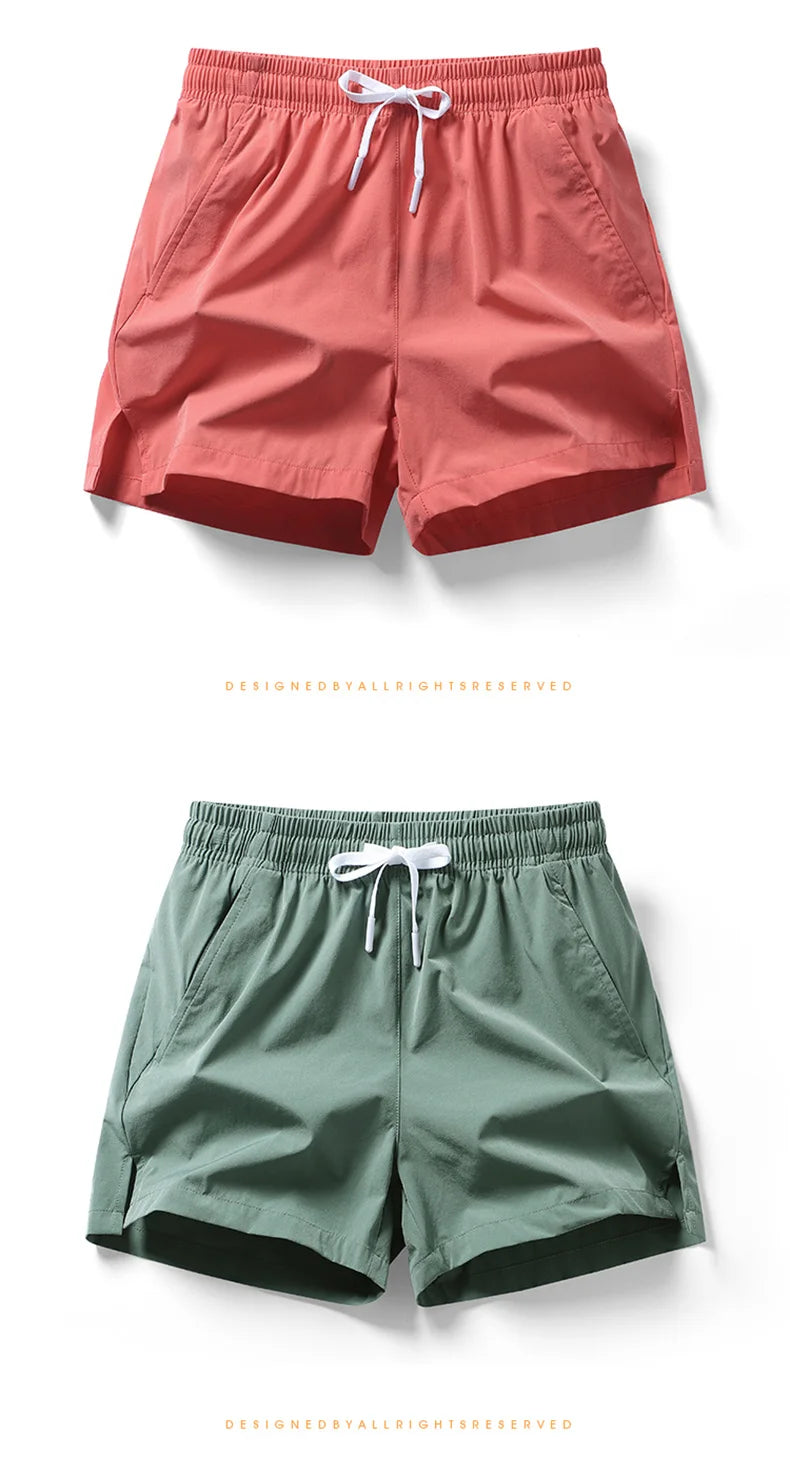 Short Homme Plage Été Couleur Unie Ceinture Élastique Double Poches Fashion Leisure Confortable Sport Cool Tendance – Short Premium Multifonction Été | Mode Homme Été Premium