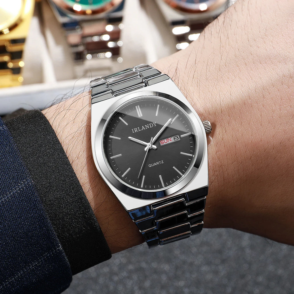 Montre Homme Luxe Business Quartz Calendrier – Élégante Fashion Casual
