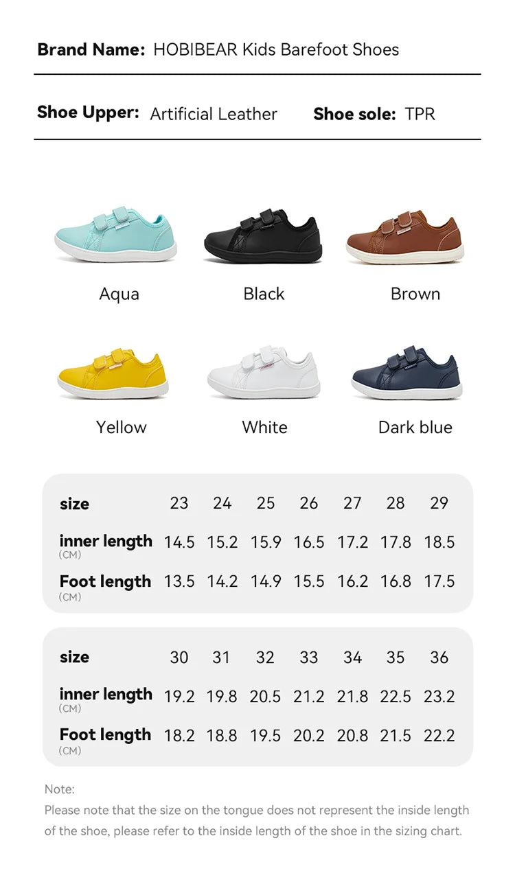 Chaussures Pieds Nus Enfant HOBIBEAR – Sneakers Minimalistes Bout Large Légères Garçon Fille