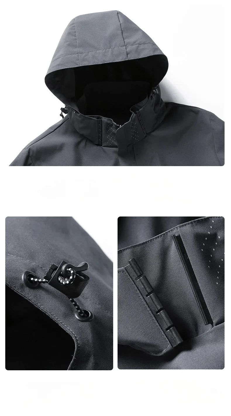 Veste Imperméable Homme Légère Capuche Outdoor Randonnée Coupe-Vent Anti-Pluie Escalade Trekking – Imperméable Sport Nature | Mode Homme Outdoor Premium