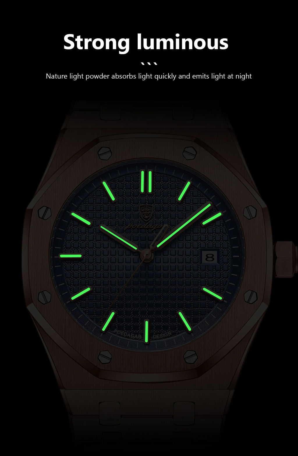 Montre Homme POEDAGAR Business Luxe Quartz – Acier Lumineux Étanche Date Fashion