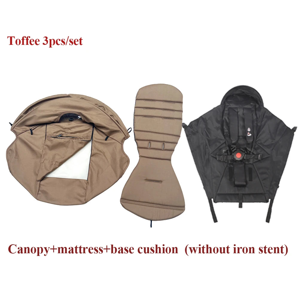 Kit 3 Pièces Accessoires Poussette YOYO/Yoya – Canopy 175° + Housse Siège + Matelas Ajustable Anti-UV