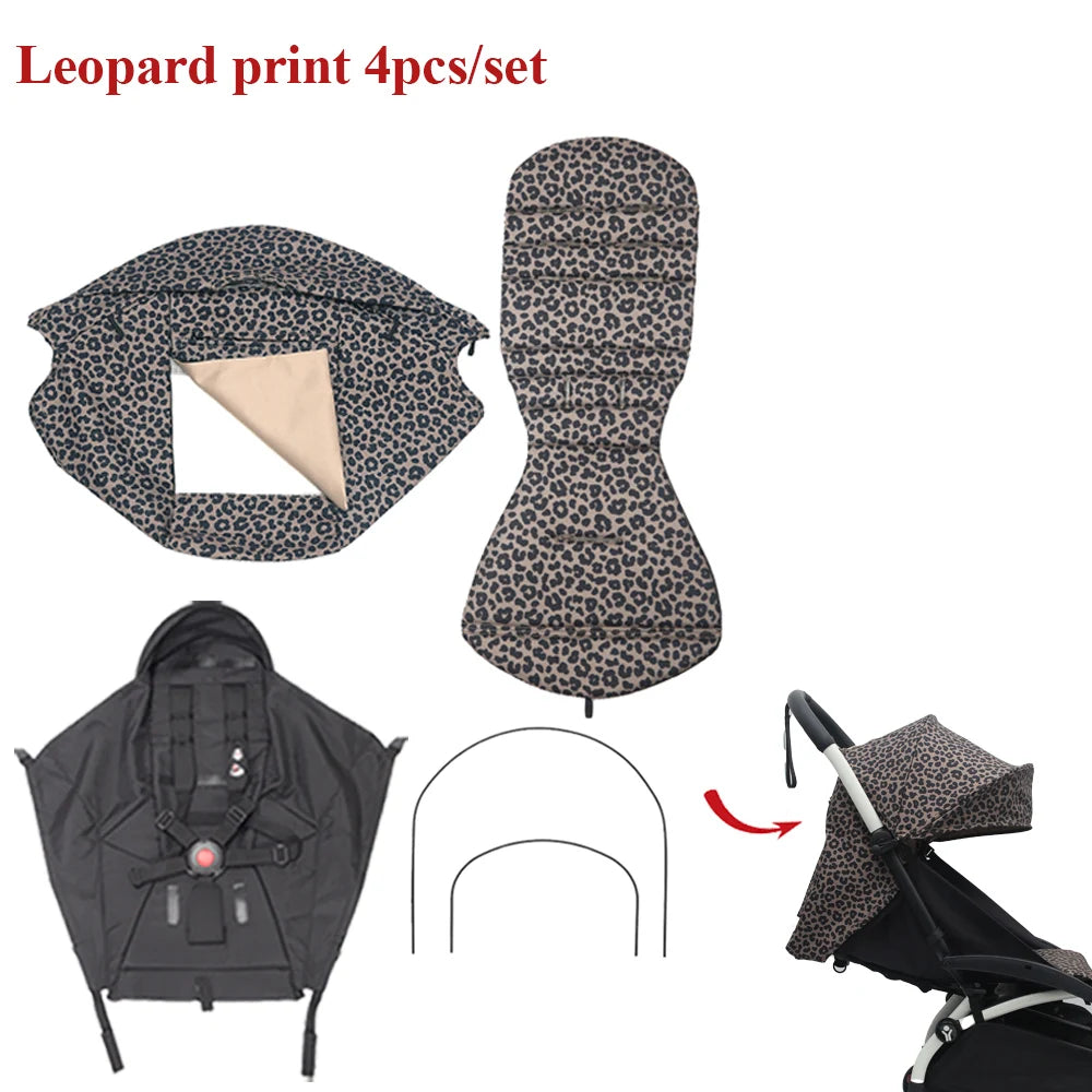Kit 3 Pièces Accessoires Poussette YOYO/Yoya – Canopy 175° + Housse Siège + Matelas Ajustable Anti-UV