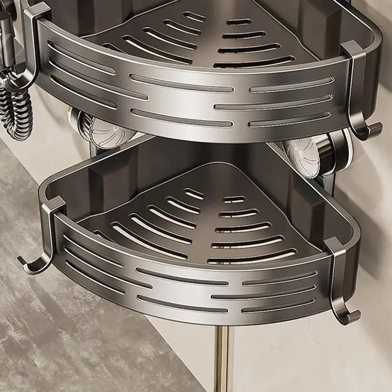 Étagère Douche Angle Triangulaire Sans Perçage – Ventouse Murale, Rangement Salle de Bain & Douche | Coin Pratique