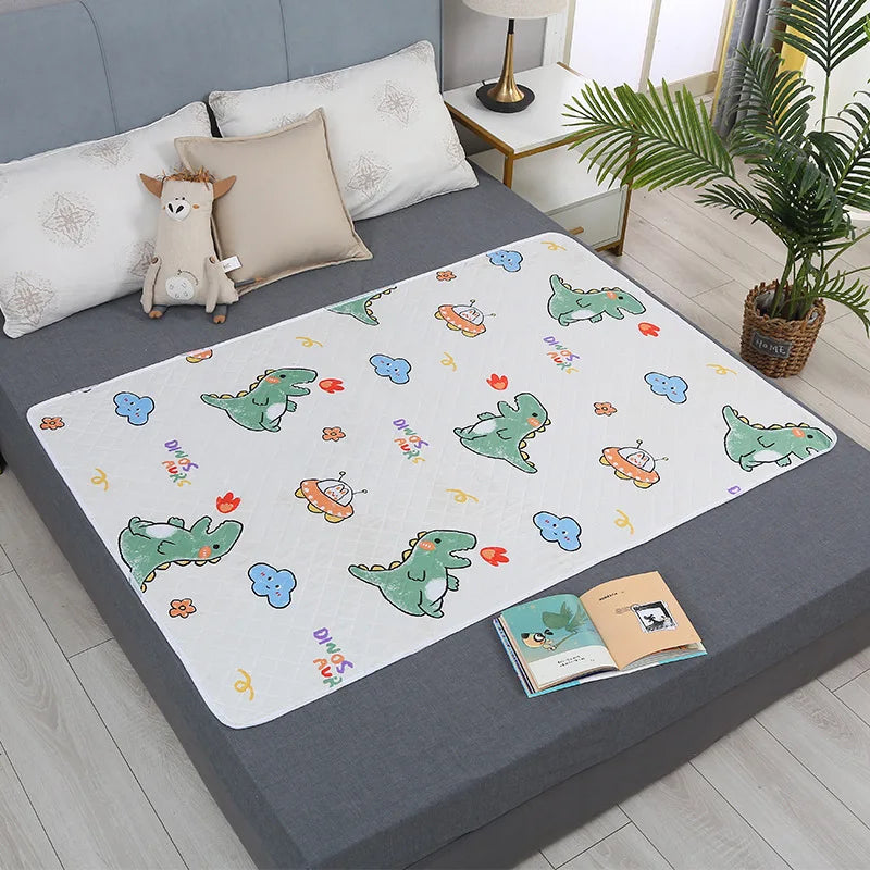 Alèse Imperméable Lavable Bébé Imprimé Cartoon – Protège-Matelas Respirant Anti-Fuite Toddler