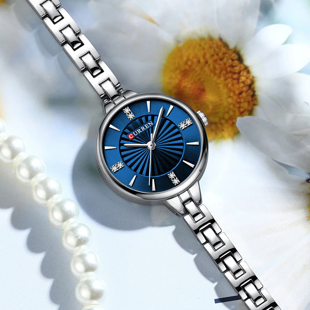 Montre Femme CURREN Luxe Diamond Quartz – Acier Étanche Élégante Dress Diamant