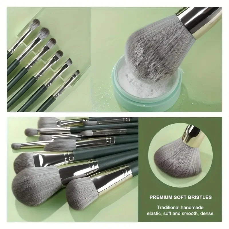 Set 14 Pinceaux Maquillage Professionnel – Fard à Paupières, Correcteur & Blush | Ultra-Doux & Soyeux