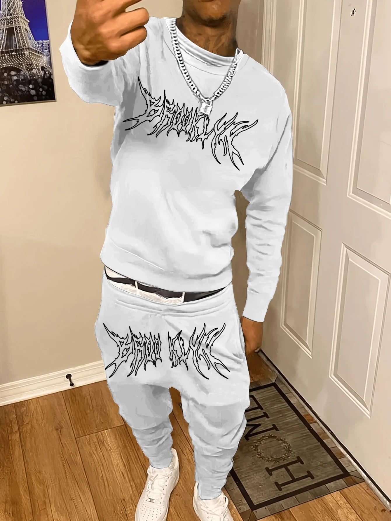 Ensemble Sweatshirt + Sweatpants Imprimé Homme Automne – 2 Pièces Loose Casual Daily