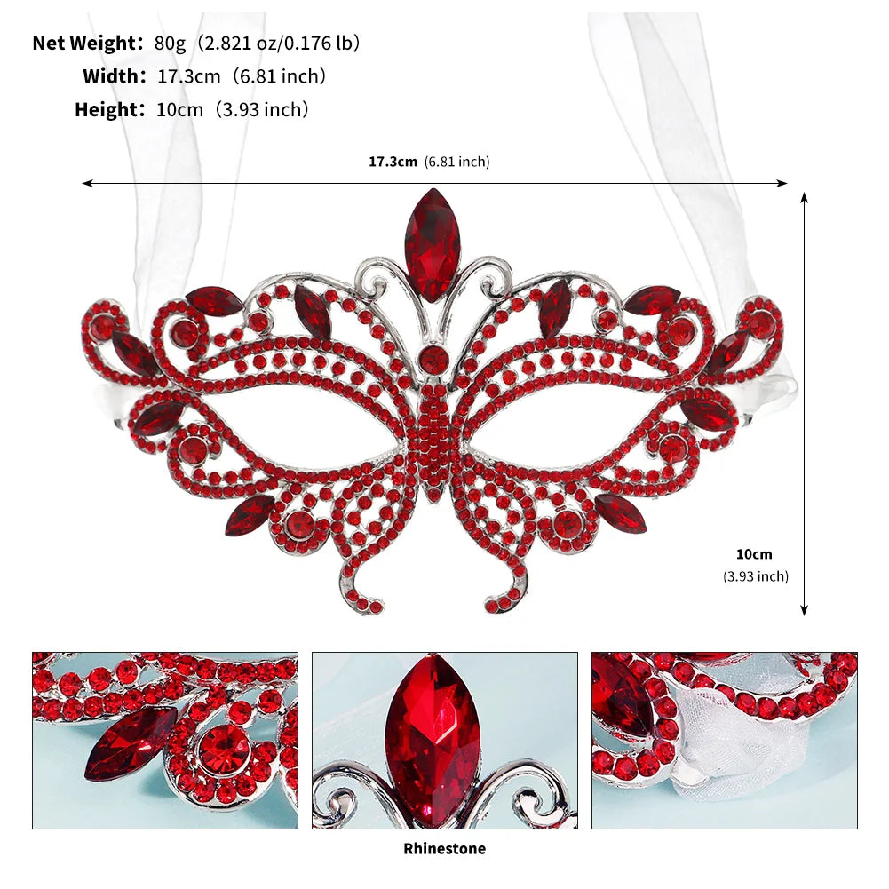 Halbgesichtsmaske Schmetterling Strass - Maskerade, Halloween & Party