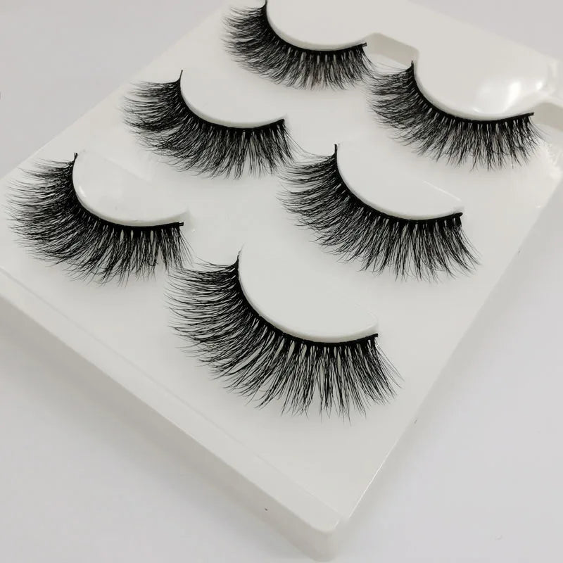 Lot 3 Paires Faux Cils 3D Vison SHIDISHANGPIN – 27 Styles Fluffy Wispy Épais | Cils Faux Faits Main Maquillage Yeux