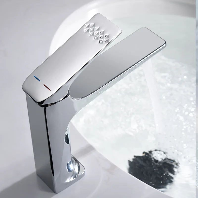 Robinet Lavabo Laiton Moderne Mono-Commande – Mitigeur Eau Chaude & Froide, Design Épuré | Vasque Salle de Bain