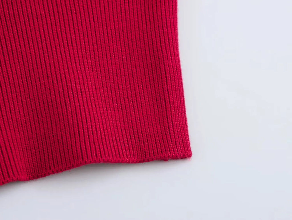 Cardigan Court Tricoté Femme Boutons Col Rond Manches Longues – Poignets Côtelés Chaud Automne